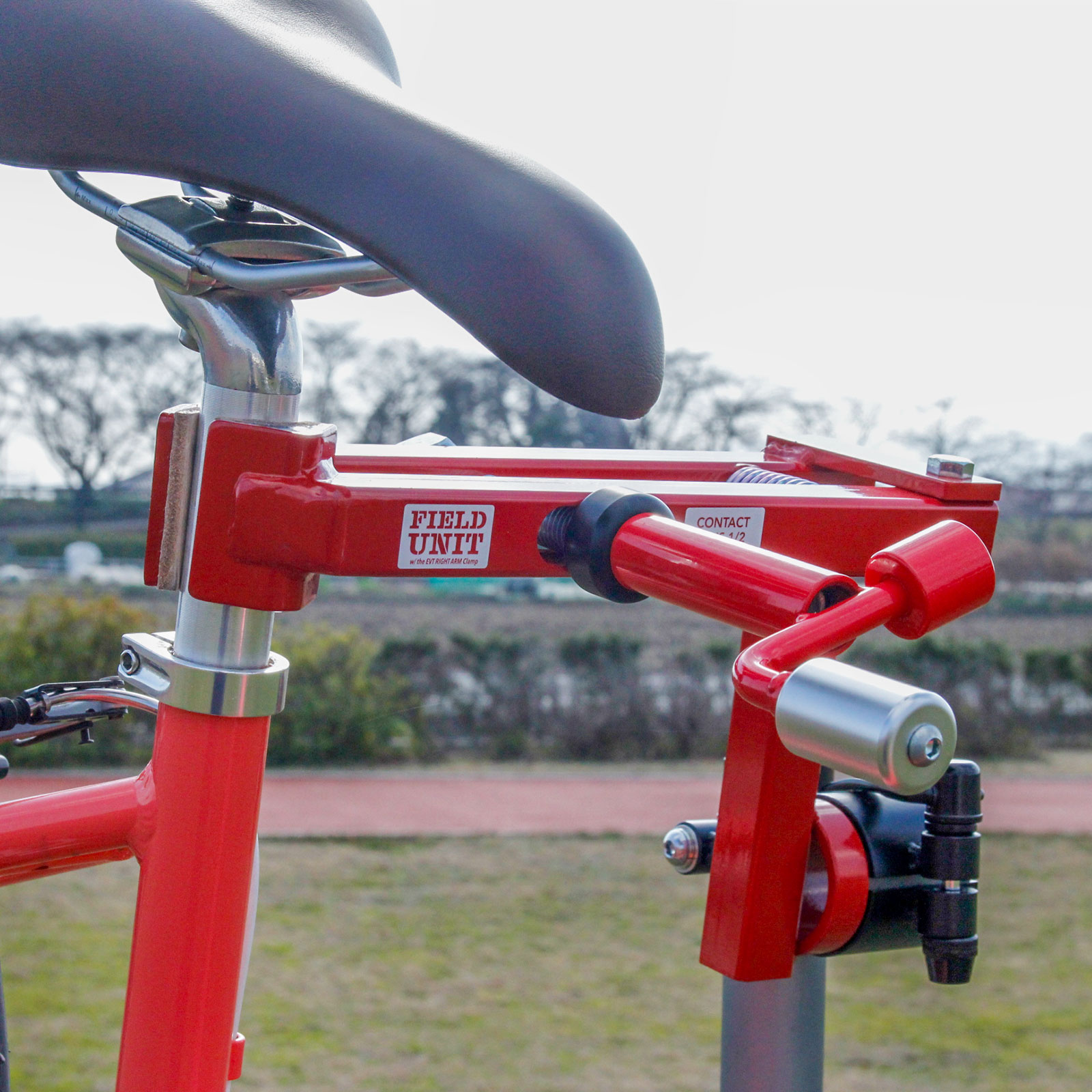Field Unit COMP portable folding bicycle repair stand with tripod base